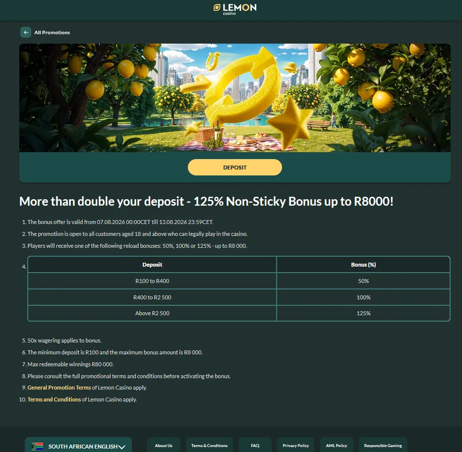 Lemon Casino Extra Hot Reload